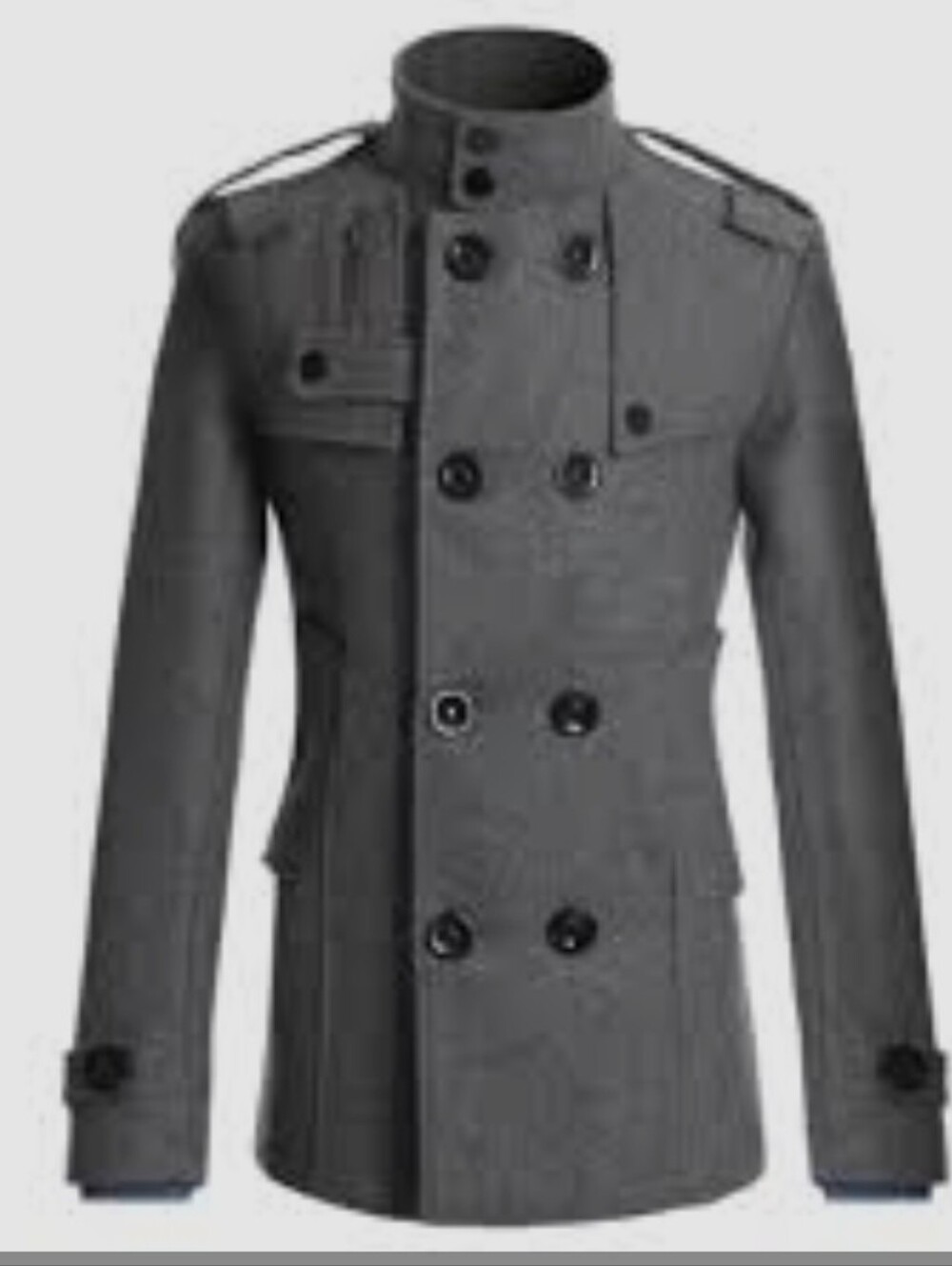 Legend Men's Double Brested Wool Blend Pea Coat, Over Coat, Military Trench XL